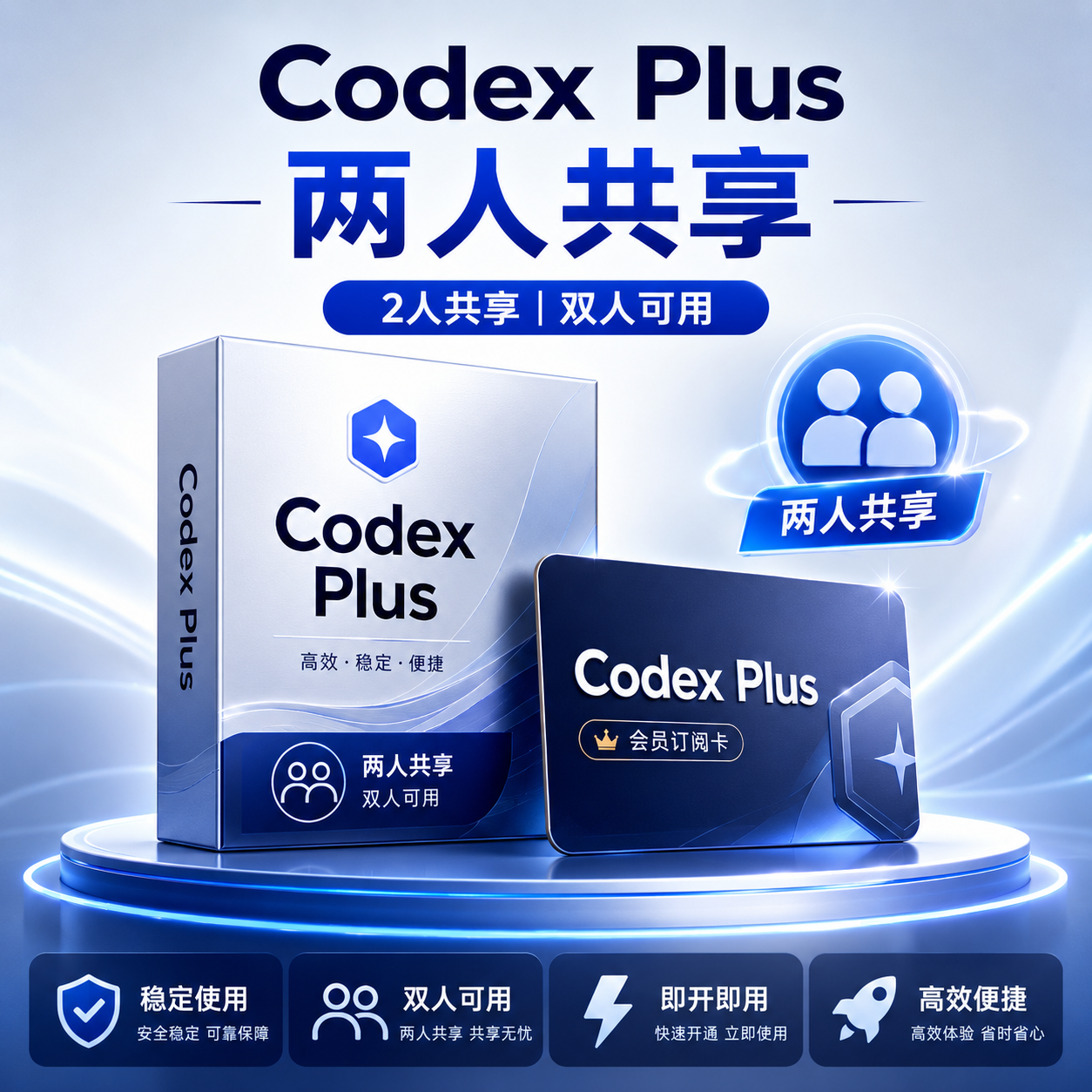 codex plus账号(专用codex2人共享）